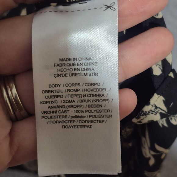 Lauren Ralph Lauren Women's Neck Tie Bell Sleeve Floral Georgette Blouse 2X - Picture 4 of 10